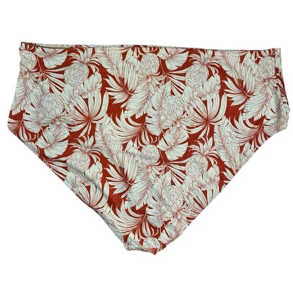 NWT Old Navy Plus Size Red and Cream Floral Bikini Bottom High Waist - Size 4XL - Picture 3 of 8
